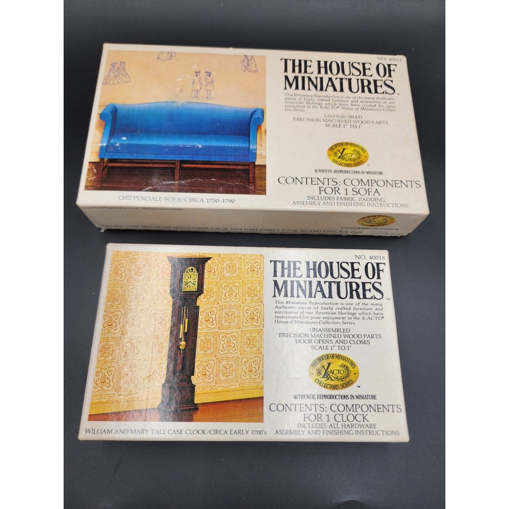 THE HOUSE OF MINIATURES‎ COLLECTOR X-ACTO DOLL FURNITURE 70S VINTAGE 2-WOOD KITS